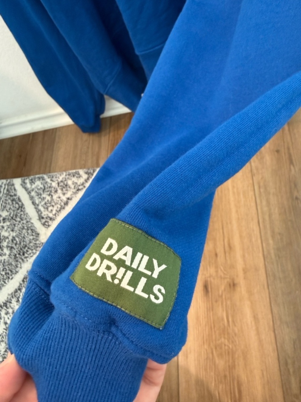 Daily Drills Mini Shorts and Patch Hoodie set in Cobalt - Picture 5 of 7
